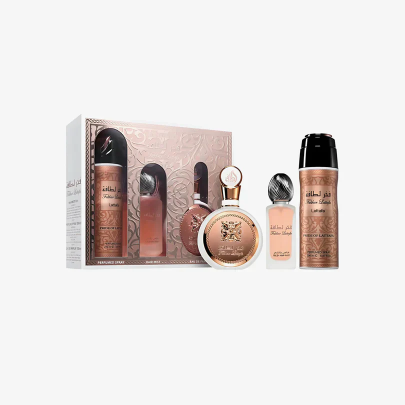 Conjunto Fakhar Rose 100ML + 200ML DEO + 50ML ÓLEO CAPILAR