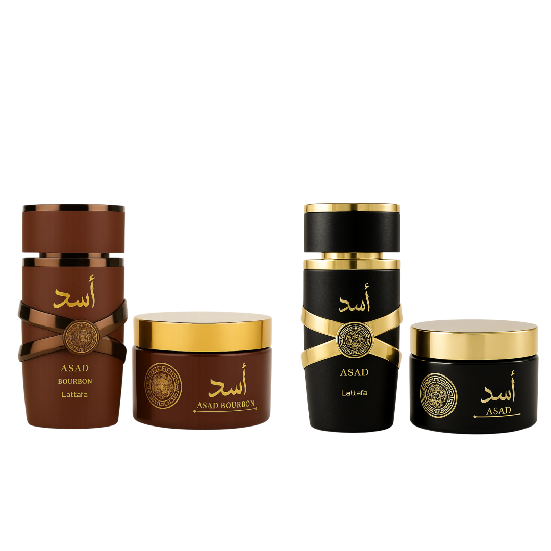 Combo Asad Bourbon EDP 100ml + Pasta Asad Bourbon 200g + Asad EDP 100ml + Pasta Asad 200g